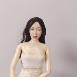 TOYBARJAPAN Toy Hobby 1/6 Scale Action Figure, Fits TBLeague, Pearl, White Skin, Ocular Expression, Black Long Hair, Asian Beauty Female Head (Body and Clothing Not Included)