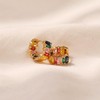 Dainty Chunky Rainbow Hoop Earrings for Women Trendy Gold Cubic