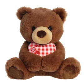 Aurora® Heartwarming Valentine Sweetheart Snuggles™ Stuffed Animal - Decorative Companion - Romantic Plush - Chocolate 8 Inches