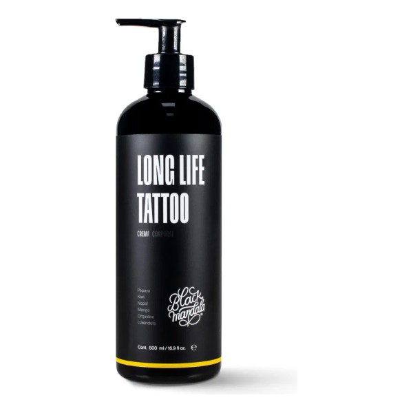 Long Life Crema Corporal Para Tatuajes Black Mandala 500ml