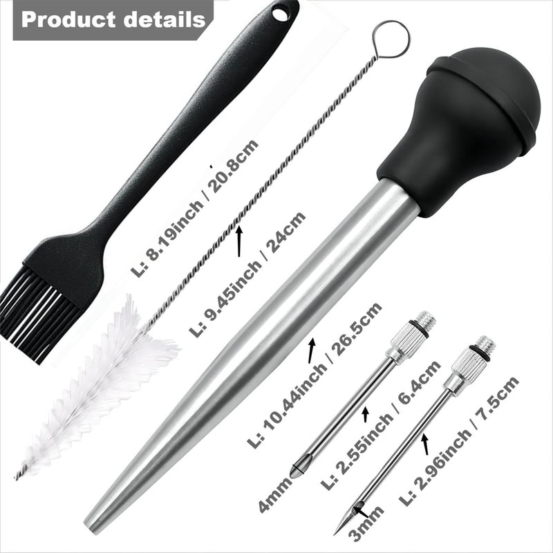 Smithcraft Turkey Baster, Stainless Steel Baster Syringe Meat Injector Baster