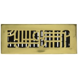 Decor Grates AD310 3-Inch by 10-Inch Art Deco Floor Register, Solid Brass