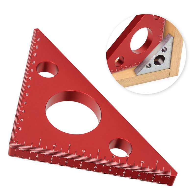 Aluminum Alloy Right Angle Ruler DIY Woodworking Triangle Ruler Measuring