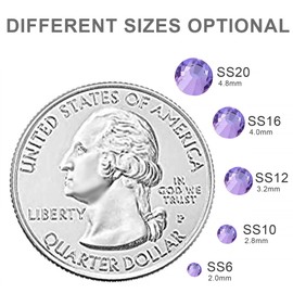 BLINGINBOX 1440pcs Round Gems Flat Back Crystal Rhinestones for Nail Art DIY (1.9-2.0mm) SS6 Air Violet