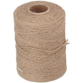 Cuerda de Yute Natural en Rollo 2mm x 200m, Sin Olor, para Manualidades, Jardinería, Envolver Regalos y Materiales de Embalaje