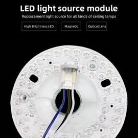 Bewinner LED Ceiling Fan Light Retrofit Board – 12.5cm Round Panel with 3 Color Modes White Warm Neutral, High Brightness Energy Saving Replacement for Home Office Fixtures