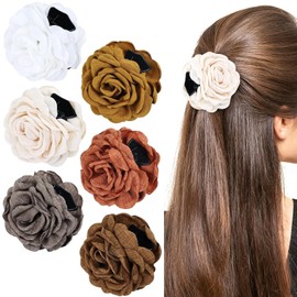 Cinaci 6 Pinzas Para El Pelo Con Diseño Retro De Rosas Y Flores De 9 Cm/35" Con Sujeción Fuerte Para Recogidos Florales Accesorios Para Mujeres Y Niñas
