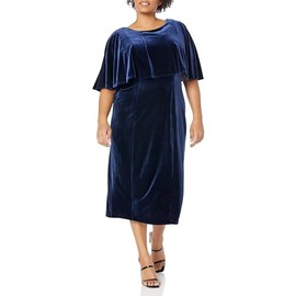 Maison Tara Women's Velvet Caplet Midi, Navy