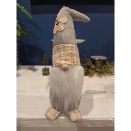 Mera Vic New 15" Sunshine Boy Plush Gnome with Wood Nose White Beard Feet