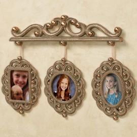 Touch of Class Radiant Bead Triple Photo Frame Aged Gold