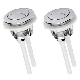 2PCS Toilet Flush Button Replacement, 50mm Dual Flush Toilet Push Buttons, Universal Flush Valve Replacement, Easy Installation, Round Head Dual Toilet Push Button