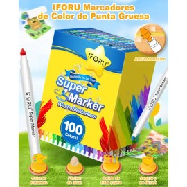 Marcadores Iforu Super Markers 100 Colores Plumones Punta                                                                                             