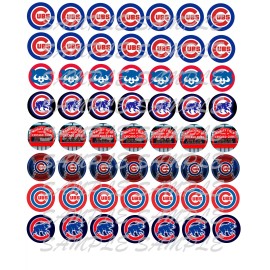 SET of 100- 1" PRECUT "CHICAGO CUBS" Bottle cap images. We cut for you!!