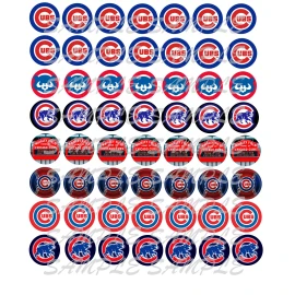 SET of 100- 1" PRECUT "CHICAGO CUBS" Bottle cap images. We cut for you!!