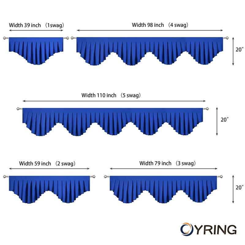 OYRING Klein - Cenefas de cortina opacas para ventanas, cenefas