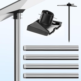 Starlink Pole Mount Gen 3, Mounting Kit Features 5.3ft a Durable 1.5'' Diameter Pole, 1.5mm Thickened Tube Wall Starlink Gen 3 Mount with No-Dig Ground Anchor and V3 Pipe Adapter