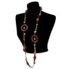 Avalaya Wood/Shell & Glass Bead Long Necklace - 108cm Length