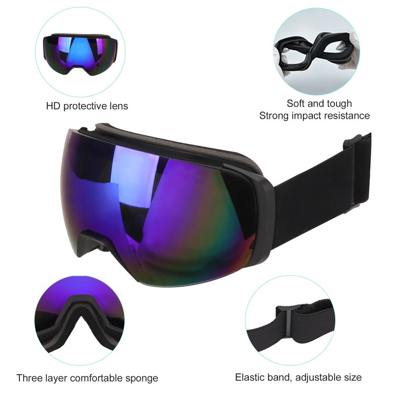 Ski Goggles Magnetic Lens Anti Fog Snow Goggles Interchangeable Lens