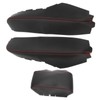 3pcs Center Console Armrest Pad Covers PU Leather Protectors Fit