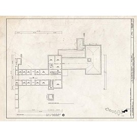Historic Pictoric : Blueprint 4. Third Floor Plan - St. Elizabeths Hospital, West Wing, 539-559 Cedar Drive, Southeast, Washington, District of Columbia, DC 20in x 16in