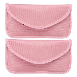 PATIKIL Faraday Bags, 2 Pack 6.5 Inch Signal Blocking Key Pouch Anti-Theft Car Protection Cell Phone RFID GPS Shielding Wallet for Privacy Card Protection, Pink