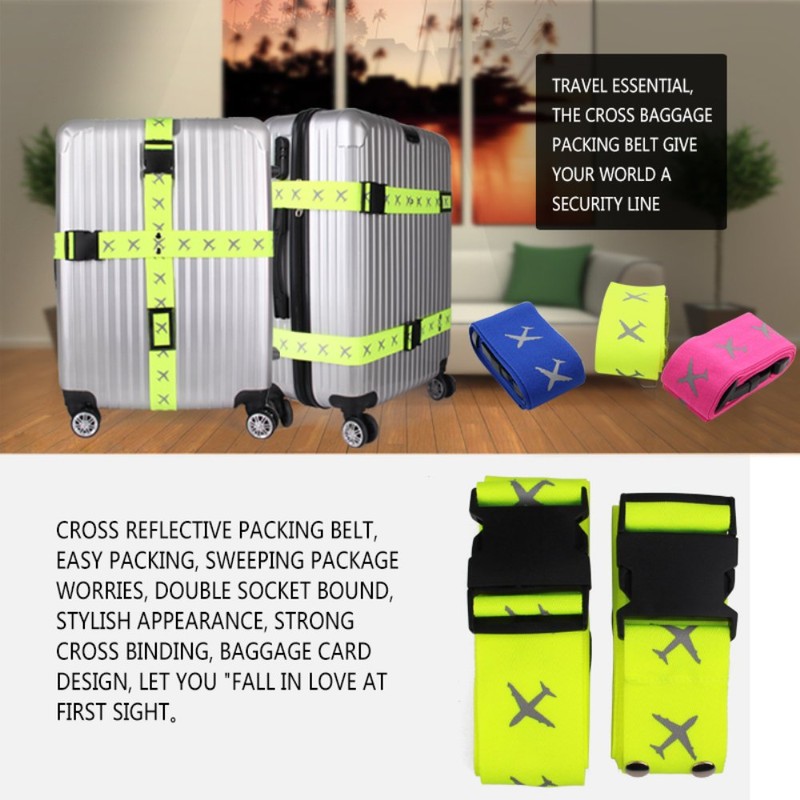 Bansga Luggage Strap Suitcase Belts Travel Accessories 2-Pack-Green