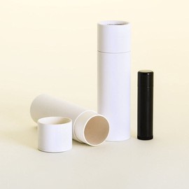 2 OZ White Kraft Paperboard Cosmetic/Lotion/Lip Balm/Deodorant Tubes (100)