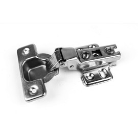 Berta (2 Pieces) Half Overlay Frameless European Hinges 105 Degree 2-Cam 4-Way Adjustable Clip On Concealed Kitchen Cabinet Door Hinges with Screws
