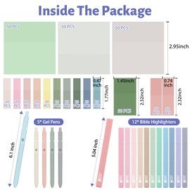 DazSpirit Book Annotation Kit with 12 Pastel No Bleed Highlighters & 5 Color Pens and 620 Sheets Transparent Sticky Notes Tabs, Quick Dry Marker Pens for Office School Annotating Books