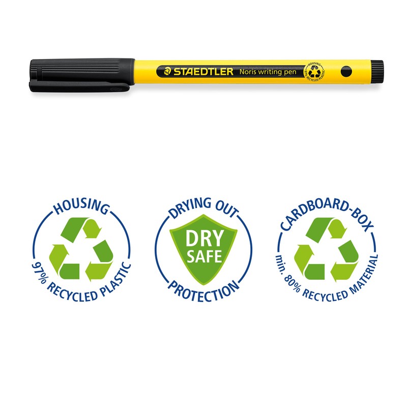 STAEDTLER 307-9 Noris Handwriting Pen - Black (Box of 10)