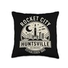 Huntsville Alabama Rocket City 1805 Vintage Travel Souvenir Throw Pillow