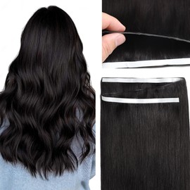 Lacer Genius Weft Tape in Hair Extension 18 Inch Natural Black Tape in Human Hair Weft Hand Tied For Women 50g