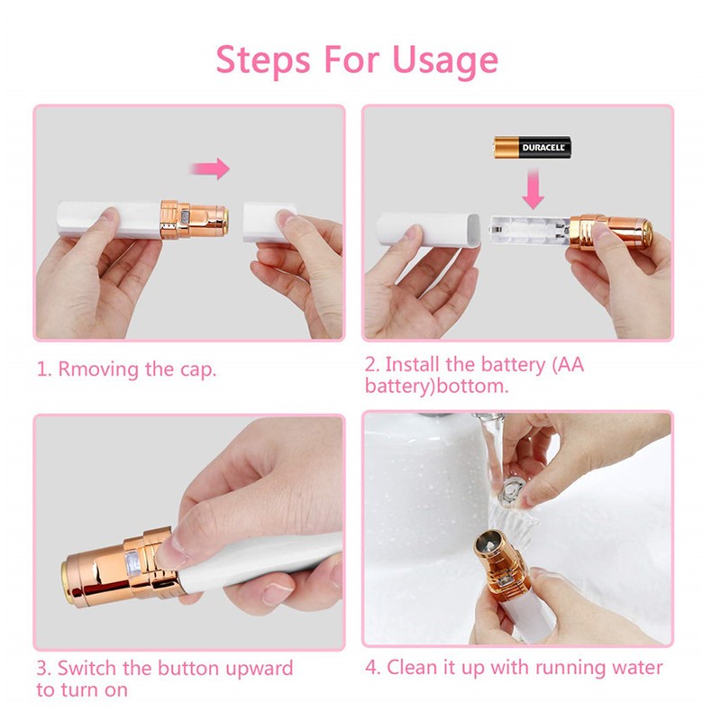 Compact Cute Lipstick Shape Mini Electric Hair Remover Face Body