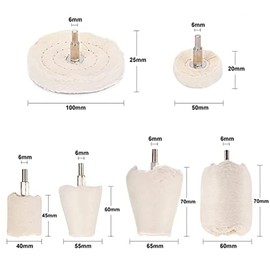 YUTAOLUCK Polishing Wheel Set for Drill, Polisher Buff Drill, Hexagonal Axis Polishing Cloth Buff Set of 11, White, Polishing Buff Polishing Wheel Grinding Head, Aluminum Wheel Polishing Buff Grinding