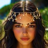 Aukmla Sequin Head Chain Gold Headpiece Hair Chains Festival Costume