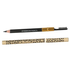 minkissy 2pcs Black Eyeliner Highlighter Eyeliner Pencil Brow Pencil Dark Brown Micro Brow Pencil Black Smudgeproof Eyebrown White Eyeliner Pencils Eyebrow Pencil Miss Leopard Print Wooden