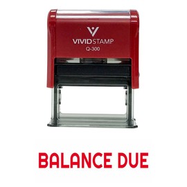 Balance Due Self Inking Rubber Stamp (Red Ink) - Large