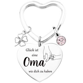 Tecreo Grandma Gift Lucky is a Grandma Like You to Have Key Ring Best Grandma Ever Jewellery Mother's Day Gift Birthday Gift from Granddaughter to Grandma, silver, M