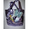Tinkerbell Satin Violet Butterfly Applique Tote Bag