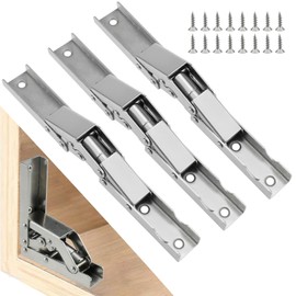 MILYARD 4 Pcs 90 Degree Folding Door/Shelf Hinge, Hidden Bracket (90 to 180 Degree Extension) for Tables Closets Kitchen Cabinet Doors