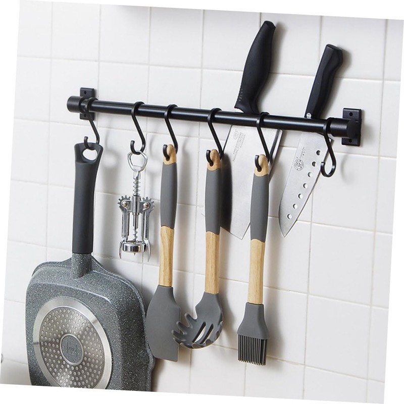 ULTECHNOVO 1Set Wall Mounted Kitchen Utensil Rack with Hooks Multi