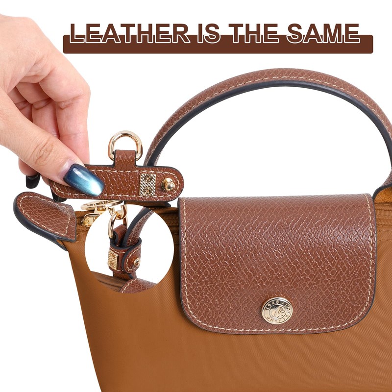 LOUKAYCCI Mini Bags Leather Shoulder Strap for Longchamp Mini Bag