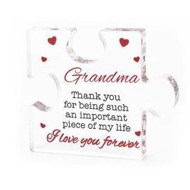 Beautiful Acrylic Plaque in Puzzle Shape, Gift for Grandma, Ideal for Birthdays and Special Occasions, Thoughtful Grandma Gifts, Grandma Birthday Gifts, Gifts for Women Birthday Unique