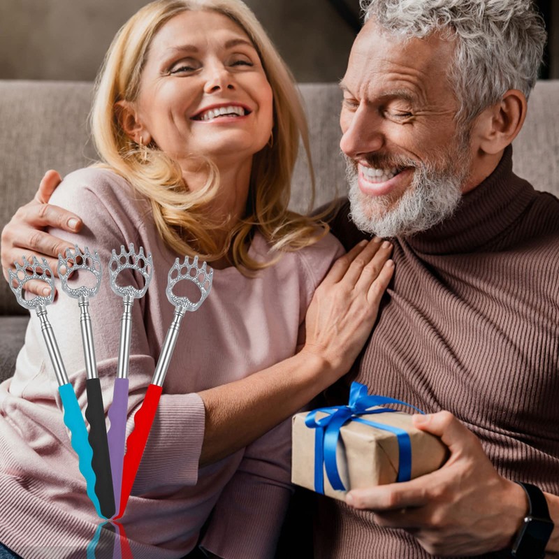 4 Pack Extendable Back Scratcher Portable Telescoping Bear Claw Back