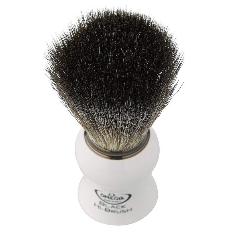 Omega 0196745 Fibre Shaving Brush "Black Hi-Brush", White