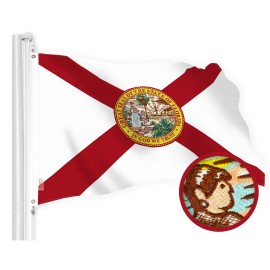 UD_G128 Florida FL State Flag  3x5 Ft  StormFlyer Series Embroidered 220GSM Spun Polyester  Embroidered Design, Indoor/Outdoor,