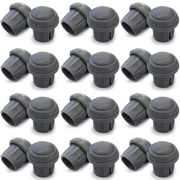 Durable Mushroom Walker Glide Caps - Gray (12 Pairs)