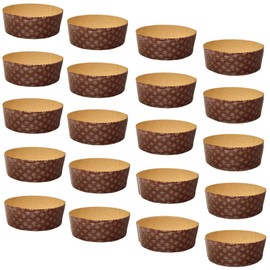 FAH FAMILY AT HOME Panettone Low Baking Tin 1kg Premium Quality (Pack of 20) - Professional Panettone Corrugated Paper Baking Cups Made of Pure Cellulose, Heat Resistant up to 220°C