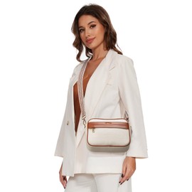 Vulkitty Crossbody Purses For Women, Small Quilted Crossbody Bag Trendy Leather Shoulder Handbags With Wide Strap White