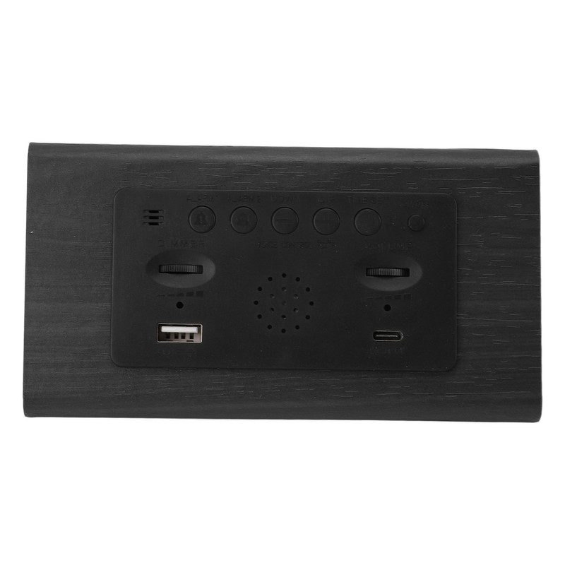 Wooden Digital Alarm Clocks LED Display Temperature Humidity Alarm Clocks